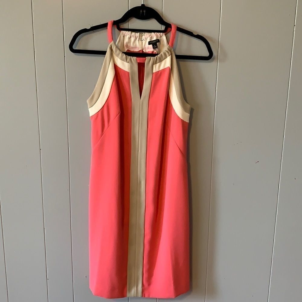 Ann Taylor Pink/Tan/Cream Dress Size 4